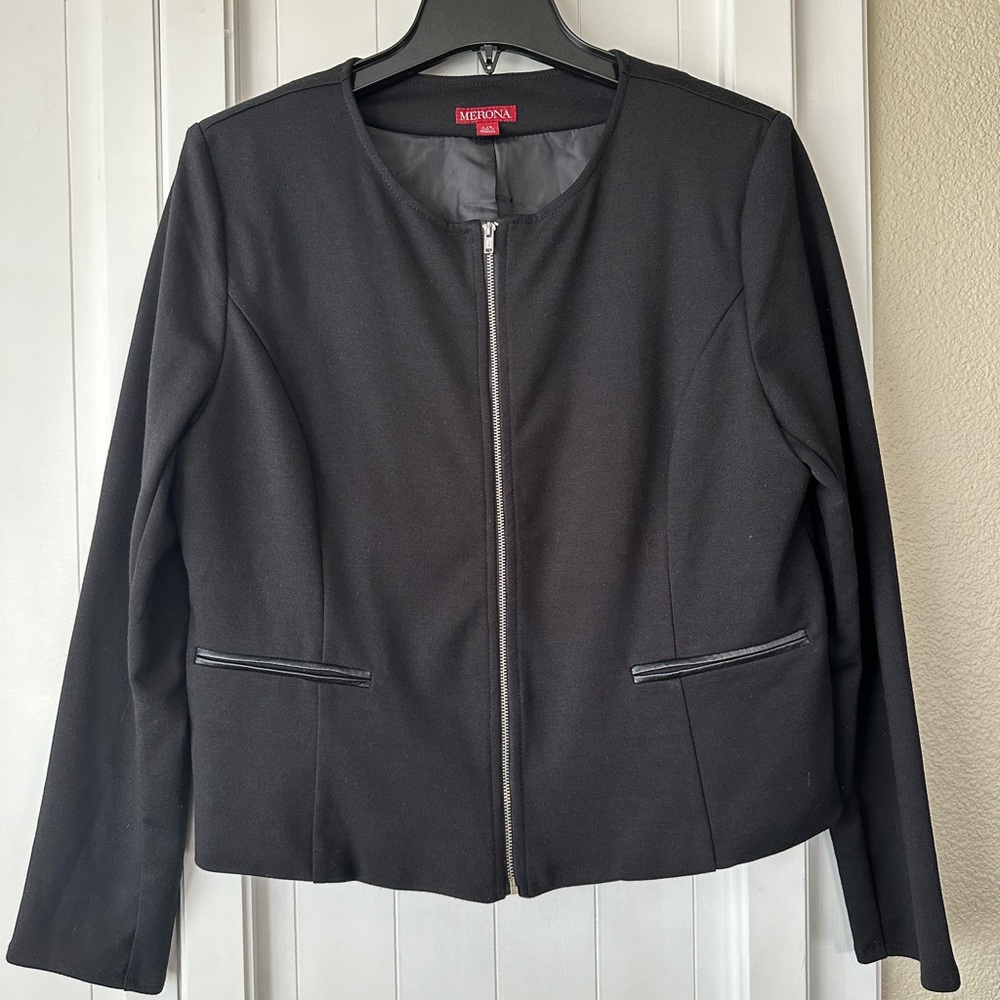 Black jacket with zipper